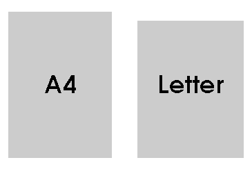 A4 and US Letter sizes side by side